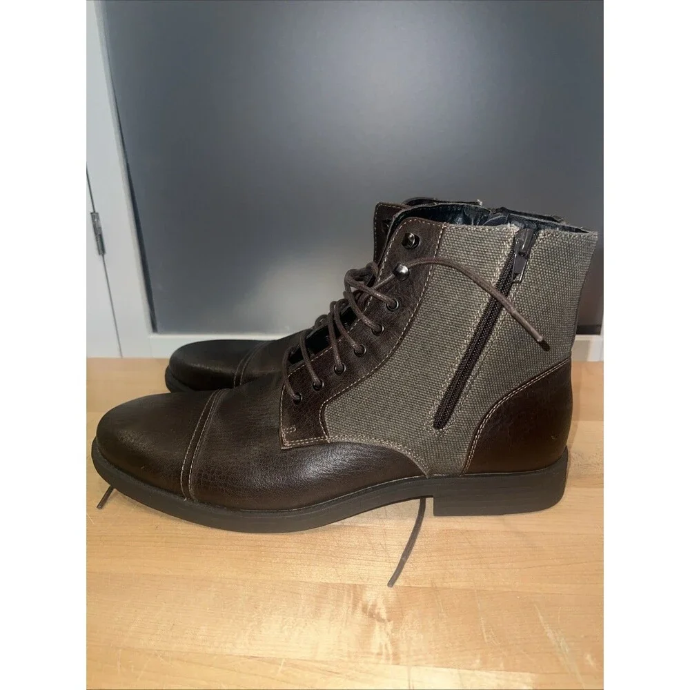 Men’s 11 D Joseph Abboud Marlon Leather Upper Brown Boots